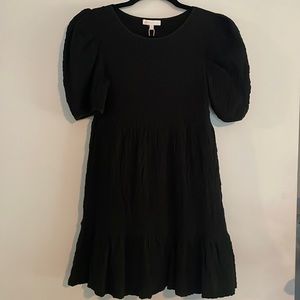 Girls GB dress, sz medium, black scrunched material, short sleeve, new with tags